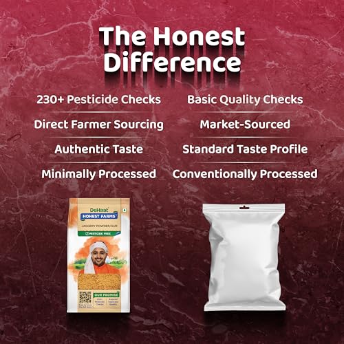 Image of DeHaat Honest Farms Pesticide Free Jaggery Powder (Gur) 400 GM