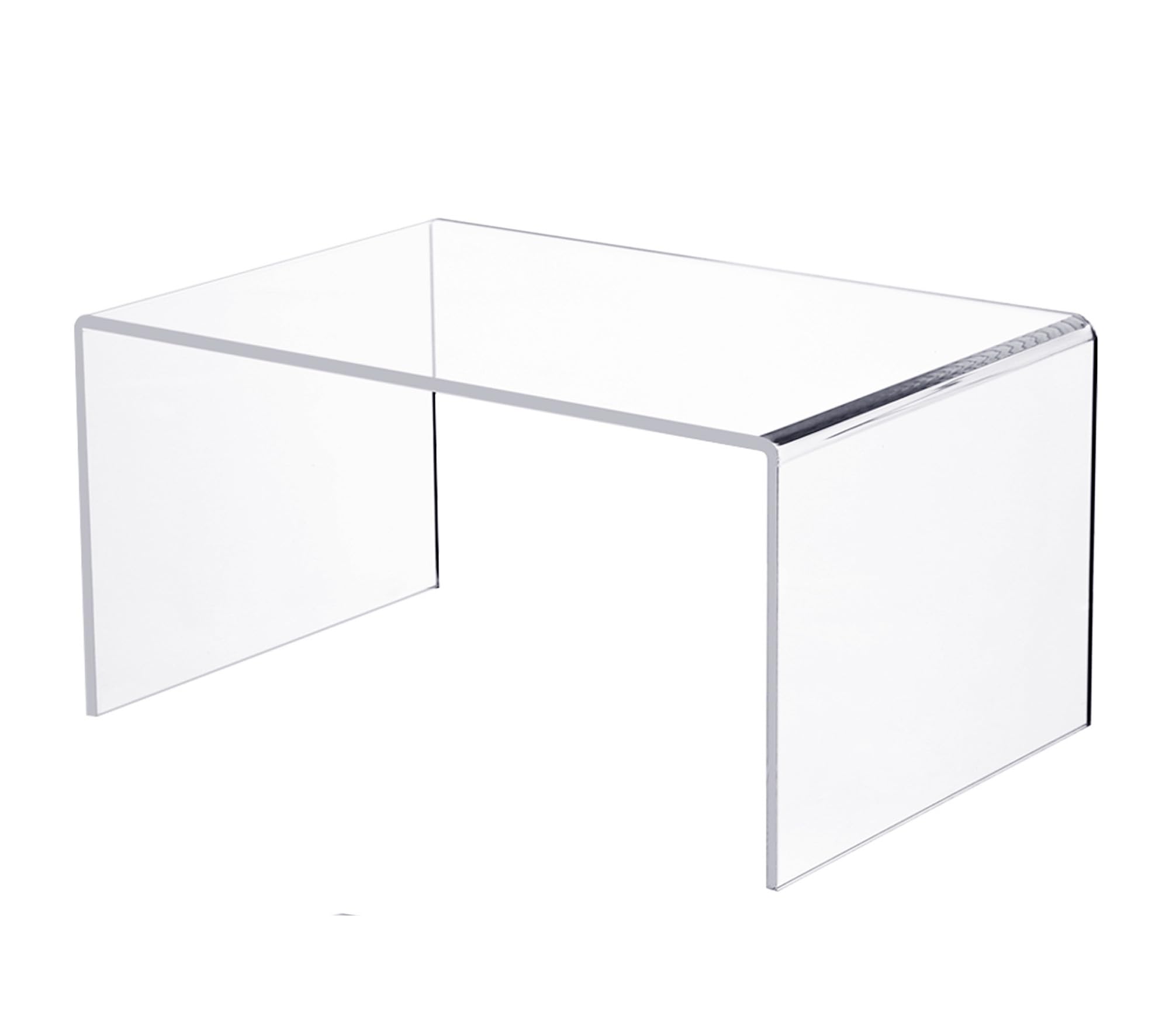Jusalpha Clear Large 1-Pc 12'' Heavy Duty Acrylic Risers, Display Risers Shelf Showcase Fixtures For Jewelry, Display Stand For Amiibo Funko Pop Figures, Cupcakes, Food Display, Cabinet (1, 12''X 7.75X 6'')