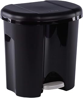 Rotho, Duo, Kitchen Waste bin for Waste Separation 2x10 l, Plastic (PP) BPA-Free, Black, 2 x 10l (39,0 x 32,0 x 40,5 cm)