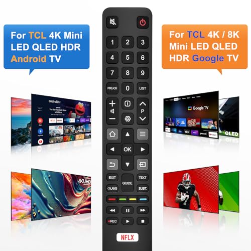 Universal Remote for TCL Smart TV Replacement Remote for TCL Android/Google TV, black, for TCL TV - Image 3