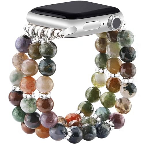 Bracelet élastique en pierre naturelle pour Apple Watch 41mm 45mm