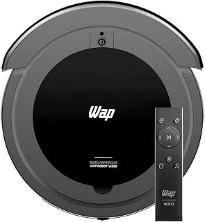 WAP Robô Aspirador Programável 3 em 1 WAP ROBOT W200 Base Carregadora Controle Remoto 1h15 De Autonomia