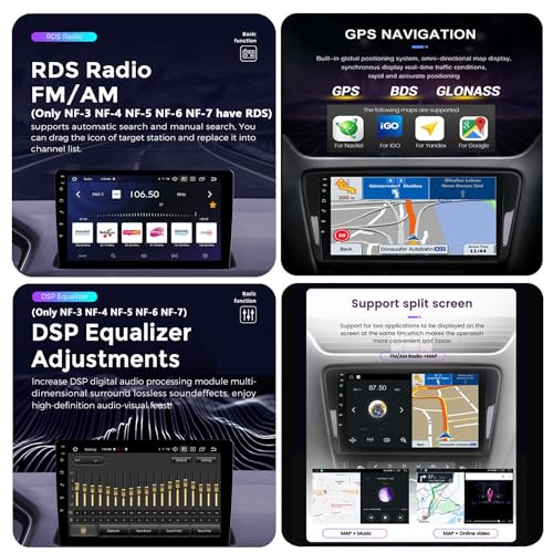 Autoradio 2 DIN Android 13 tactile 9 pouces avec égaliseur audio numérique DSP - 4