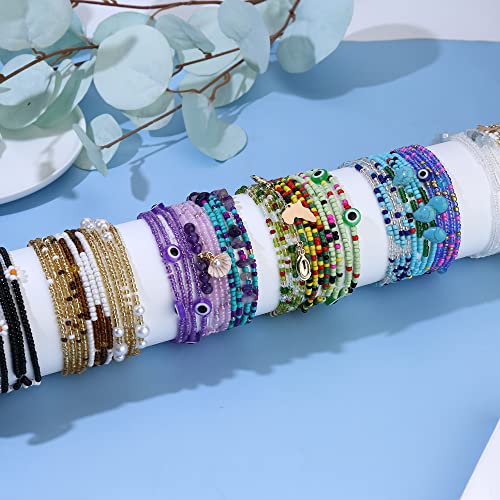 Florideco 31.5Inches Waist Beads For Women African Waist Beads Belly Beads Layered Body Chain Jewelry Plus Size Colorful Elastic Waist Beads For Women Purple #TOP2