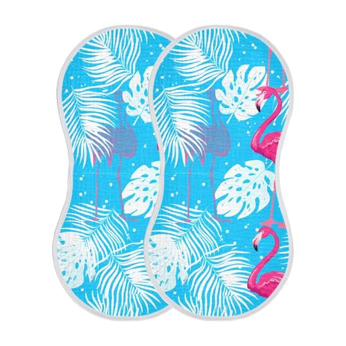 xigua Flamingos Standing Baby Burp Cloths for Newborn Boys and Girls 4 Pack, Soft & Absorbent Cotton Baby Burp Cloth, Baby Washcloths, Newborn Towel, Burp Rags2