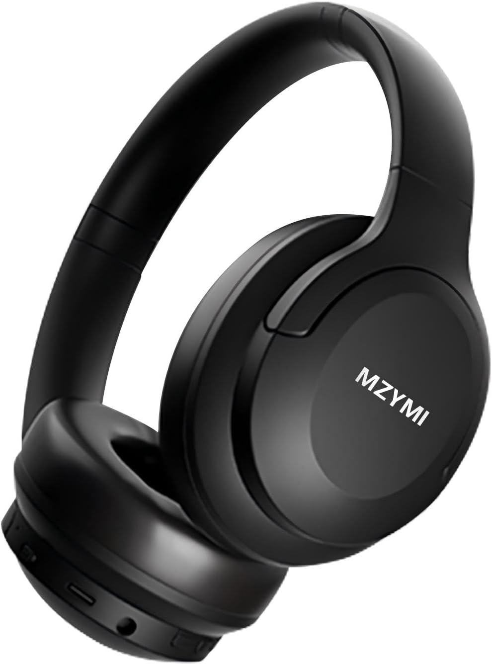 MZYMI Wireless Over Ear Bluetooth Headphones, 100H Playtime Active Noise Cancelling Headphone, Portable Foldable Bluetooth Headphone with Microphone for Work, Gym, Travel, Game, Black