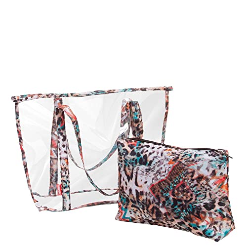 Bolsa Praia Tote Grande com Necessaire - Animal Print