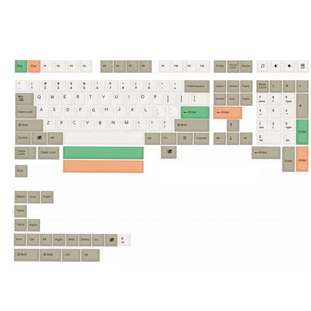 9009 Retro Czcionki sublimacyjne Ethermal PBT 130 Keycap Cherry do mechanicznej klawiatury MX Switch
