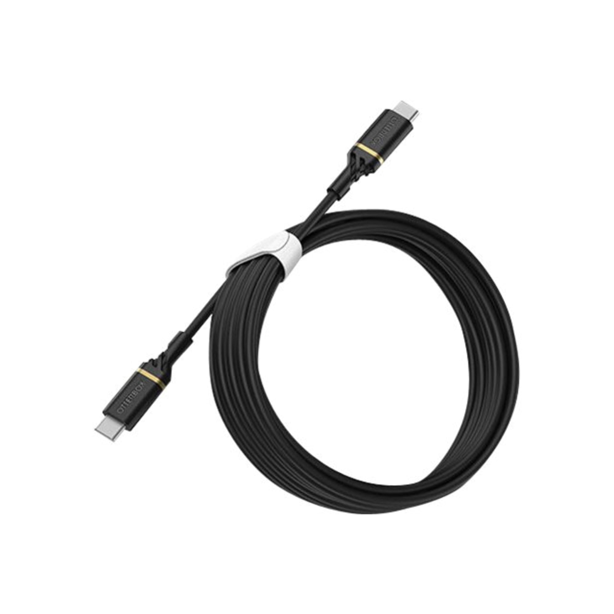 OtterBox cavo USB-C a USB-C, di ricarica Fast Charging ultra resistente per Smartphone e Tablet, ultra robusto, testato per pieghe e flessibilità, 3M, Nero