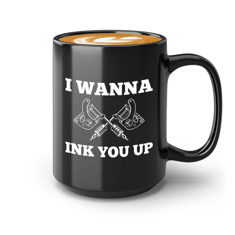Bubble Hugs Tattoo Artist Coffee Mug 15oz Black - I wanna Ink You Up - Tattooist Gift Tattooing Tattoo Shop Decor Tattooer Inker Studio Designer Tattoo Fund