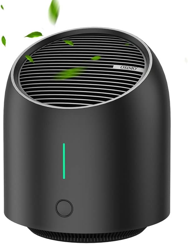 Air Purifiers for Bedroom, OSIMO Small Air Purifier with H13 True HEPA Air Purifiers for Home Office, USB Quiet Desktop Portable, 3 Modes for Pet Dander Smoke Odor (Black)