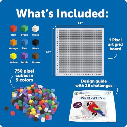 Learning Resources STEM Explorers Pixel Art Pro - Critical Thinking, Math Manipulatives, Problem Solving Skills, Pattern Blocks, Brain Games, Montessori, Fine Motor Skills, Gifts for Boys and Girls — view 6