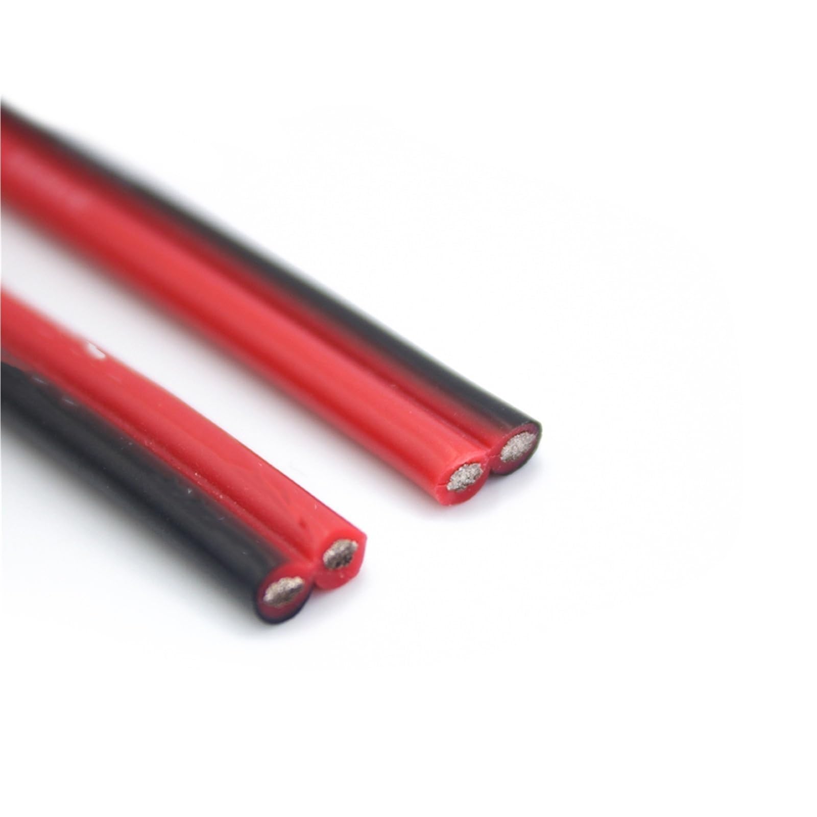 Cable de 2 pines de goma de silicona ultrasuave de 5 metros - Cable conector de lámpara DIY, cable eléctrico de cobre rojo negro Conectores(12AWG)