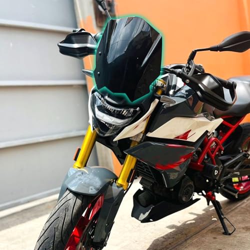 Midimttop Motorcycle G310R Windscreen Windshield Front Fairing Visor Flyscreen compatible with B.M.W G 310R G 310 R Accessories 2016 2017 2018 2019 2020 2021 2022 2023 2024 2025(Smoke)