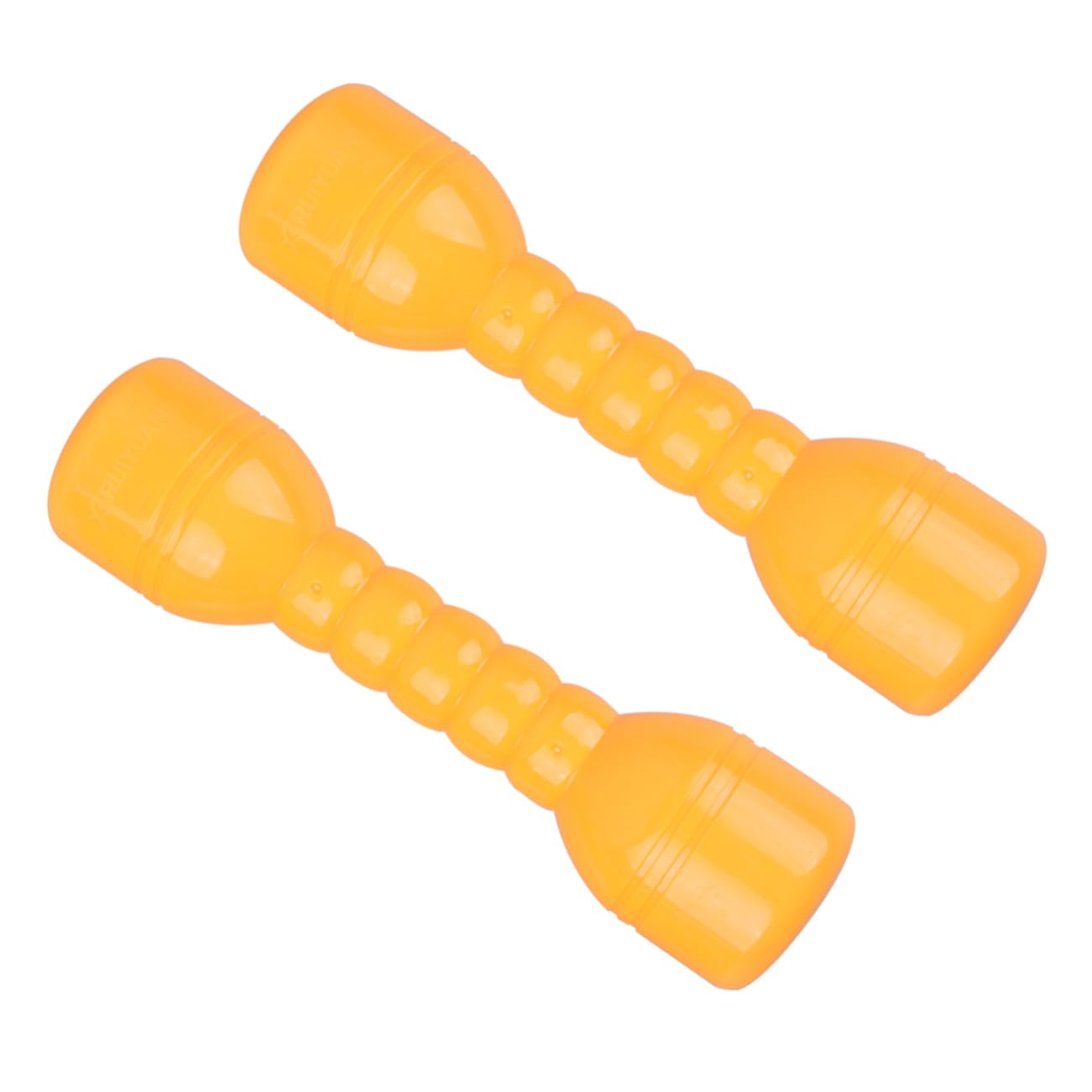 1pair Ergonomic Plastic Dumbbells for Boy Girl Lightweight Yellow Barbells for Indoor Exercise and Coordination Play for Dance