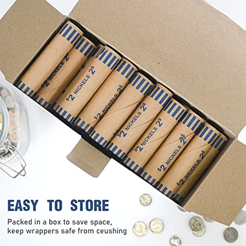 Image of LLIKED 83 PCS Preformed Coin Wrappers Rolls-Nickels