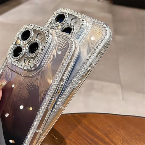 Coque iPhone 15 Pro Max antichoc acrylique bleu pailleté anti rayure objectif - 3