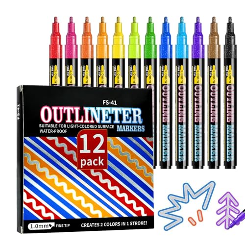 Generisch - Generisch Evidenziatori Estetici - 13,8x13,7x1,2 cm Evidenziatori Fluorescenti Colori Assortiti | Kit Pennarelli Colorati Per studenti, artisti, evidenziazione, journaling, disegno, scuola