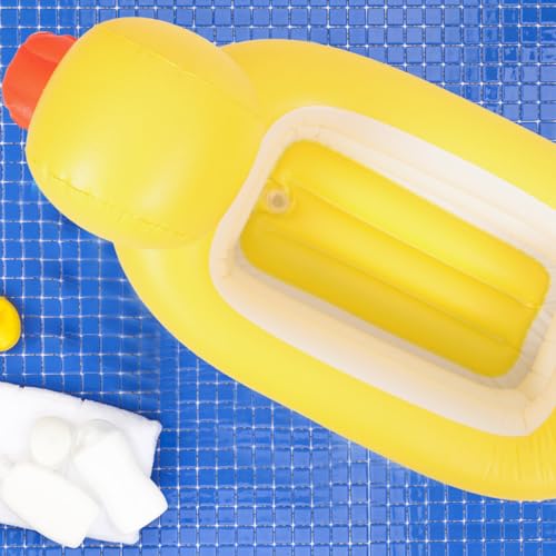 Image of Sosoport Baby Inflatable Bathtub Animal Duck Portable Infant Toddler Bathing Tub Mini Air Swimming Pool Shower Basin for Kids Boys Girls