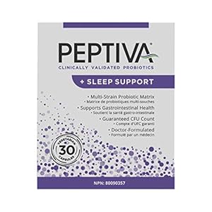 Peptiva 26 Billion CFU Probiotic and Sleep Support – Clinically Validated Multi-Strain Probiotic – Lactobacillus and Bifidobacterium, Melatonin – 30 Count