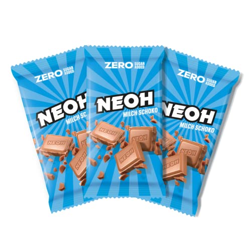 NEOH Low Carb Keto Tafel Schokolade Milch - 1g Zucker / 105kcal pro Portion - 3x66g - Milk Chocolate Cover