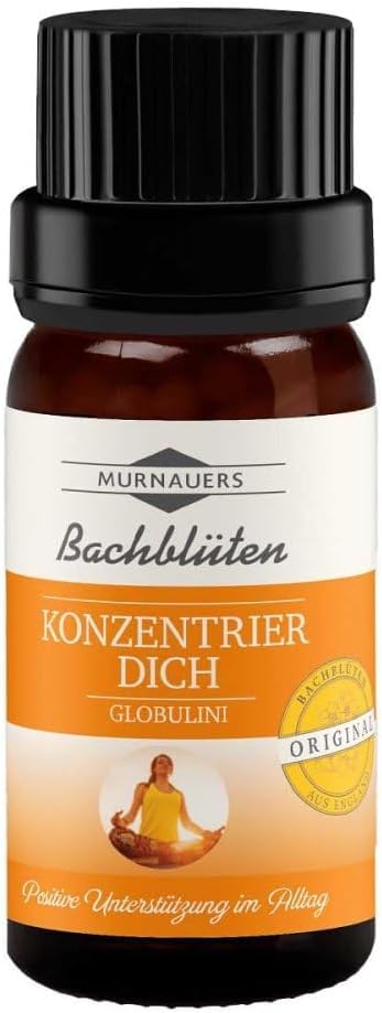 Murnauers Bachblüten Konzentrier Dich Globulini 10 g | Achtsamkeit und Inspiration| Mit Original Bachblüten nach Edward Bach aus England|Hergestellt in Deuschland