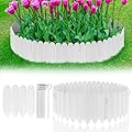 HIKUIBU 8.6" H Garden Edging Border, 15PCS Garden Landscape Edging Borders, 11ft Length Plastic Landscaping Edging with Stakes, Interlocking Garden Border Lawn Edging for Flower Bed Landscaping Patio