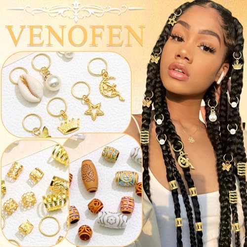 Accesorios para trenzas 177 piezas metal y madera miniatura 4