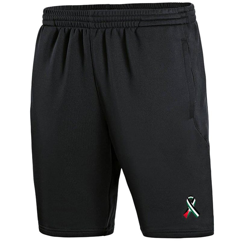 Short Palestine PL-65 Football Noir respirant avec cordon serrage ajustable pour le sport