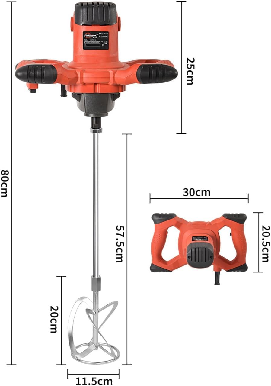 Mezclador de Cemento portátil, de Mano, Herramienta de Taladro Mezclador Mezclador de Cemento de 3200 W, 6 velocidades Ajustables, para Mezclar Barro, Cemento, mortero, forraje