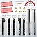 Indexable Lathe Turning Tool 21Pcs Kit 1/2'' 12mm Shank 7 Pcs Metal Lathe Tool Holder Set with 14 Pcs Turning Inserts for Turning Grooving Threading Boring Carbide Inserts Carbide Turning Tool