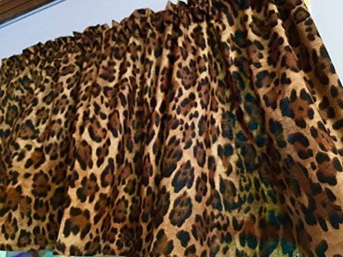 HaNdMaDe in the USA Brown Black Leopard Spots Cheetah Cat Cotton Some Custom Made Window Curtain Valance