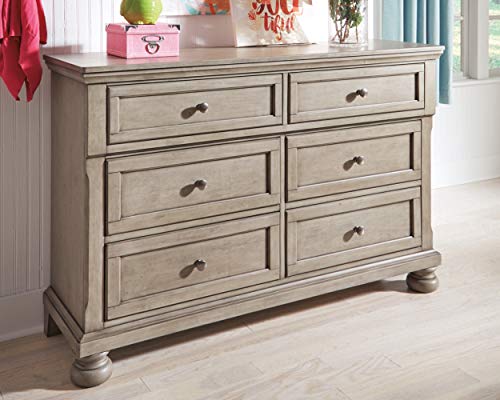 Signature Design By Ashley Lettner Traditional 6 Drawer Youth Dresser With Dovetail Construction, Light Gray #TOP2