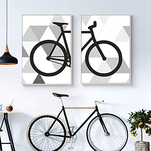 Peinture vélo scandinave 50x70cm toile décorative sans cadre pour rénover votre salon
