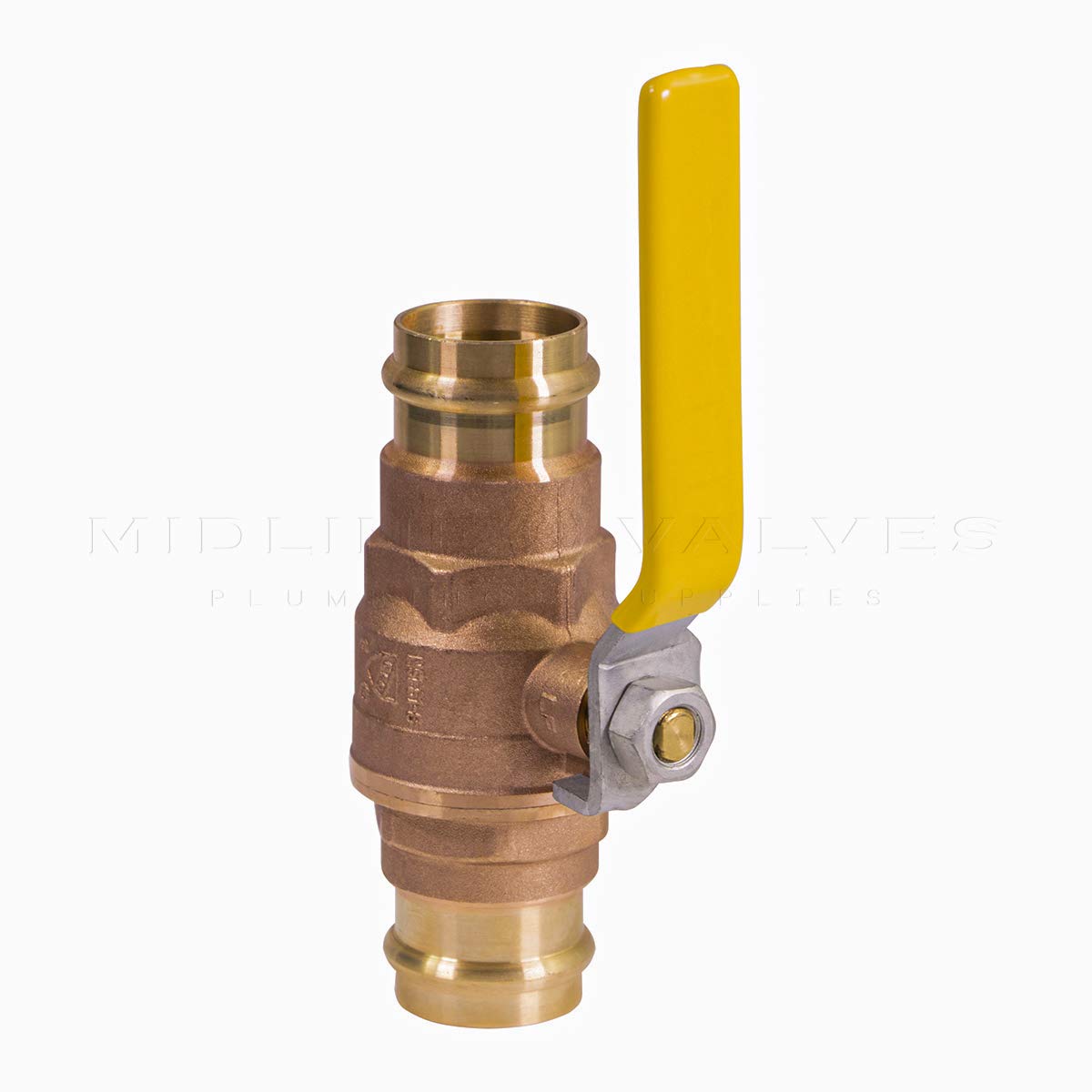 Midline Valve 532VLV001 Zawór kulowy z podwójnym pierścieniem O-ring, z złączami 2,5 cm, pełny port, odcięcie wody, mosiądz (5 szt.) (532VLV001-5)