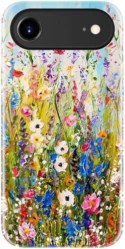 Image of Goodon for iPhone Air Case Cute - Wireless Charging Compatible - Dual-Layer Hard Shell + Silicone Cover - Protective Phone Case with Trendy Designs for Women - Wildflowers Painting | Dual-Layer Hard Shell + Silicone, Slim Fit Protective Phone Cover with Wildflower Designs for Women Girls