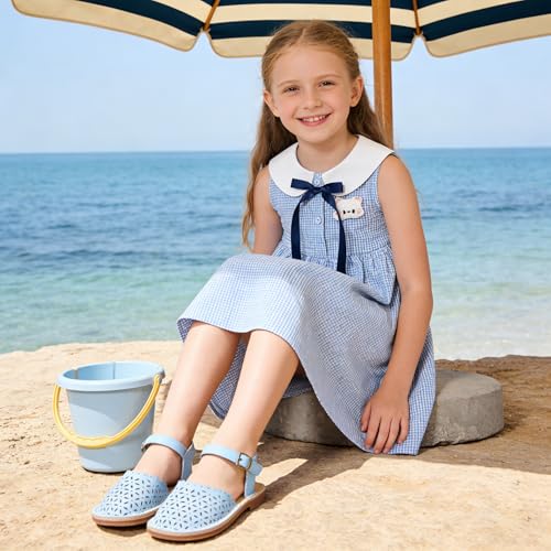 Image of Flaryzone Girls Sandals Closed Toe Summer Flats Dress Sandals Shoes Toddler /Little Kid