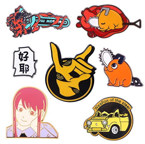 Anime Chainsaw Pochita Brooch Pins - Makima Pochita Cosplay Enamel Pins - Metal Badge Jewelry Accessory For Backpack Clothes Caps (Pochita Pin 4) #TOP6