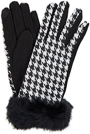 Houndstooth Touch Gloves