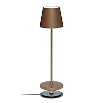 LA VILLE LUMIÈRE SuzieV Lampada LED da Tavolo Ricaricabile e Dimmerabile, Abat-Jour Wireless, Alluminio, Uso Interno, Esterno, 48h Autonomia, 3 Temperature di Luce, LVL (Mineral Corten)