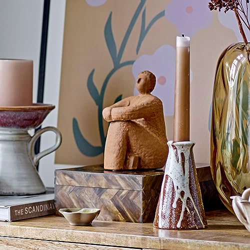 Bloomingville AH3123 Sitting Woman Figurine Stoneware Sculpture With Reactive Glaze, Matte Terra-Cotta Accent Decor, Terracotta thumb #6