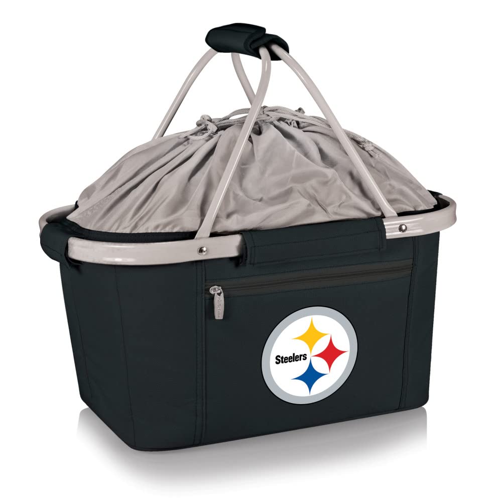 PICNIC TIME Black Pittsburgh Steelers Metro Basket Collapsible Tote