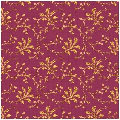 Swirling Vines, Pinkish Red, New Orleans 1850, Reproduction Fabric, Jean Ann Wright, Newcastle, by The Yard