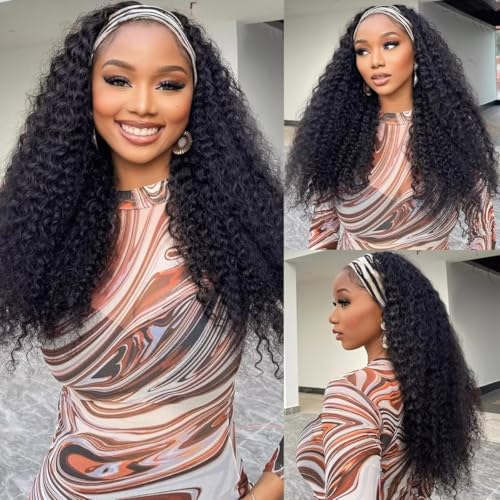 Parrucca da 66 pollici con fascia per capelli umani per donne nere capelli umani ricci crespi parrucca senza colla con fascia vergine brasiliana da indossare e andare riccia mezza parrucca senza