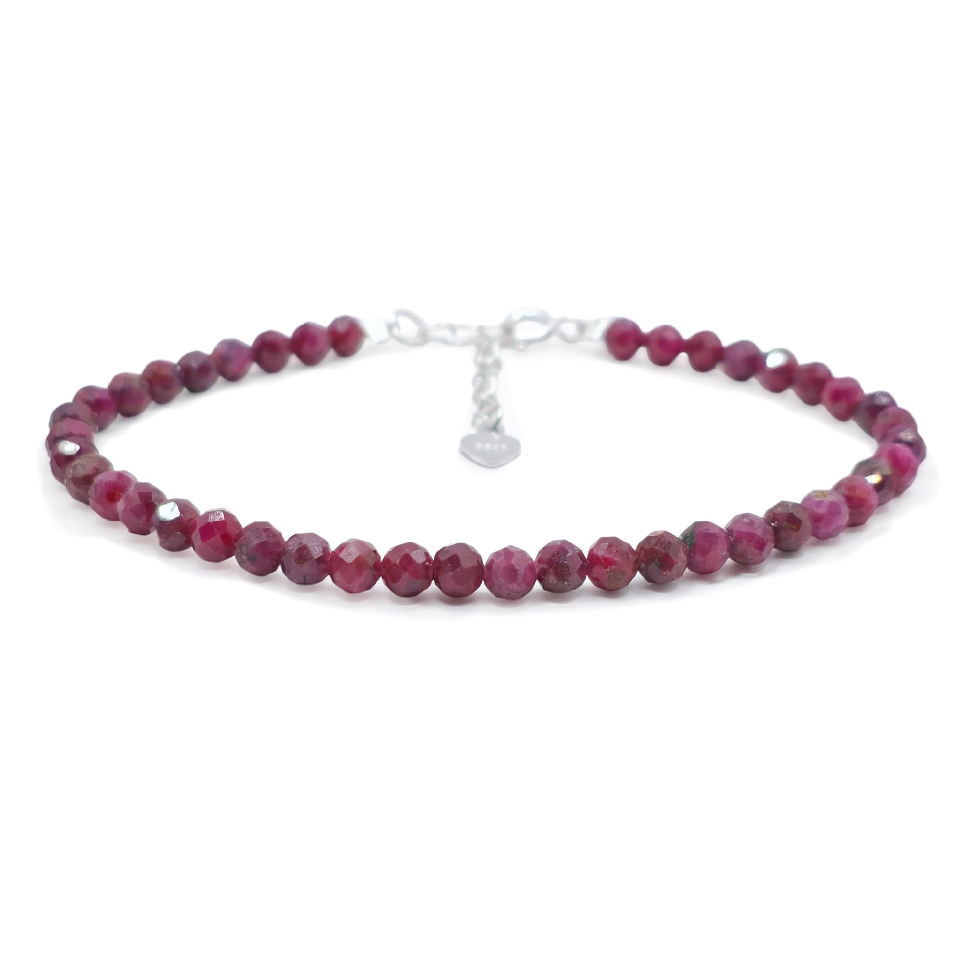 Naturstein Armband 925 Sterling Silber Edelsteinperlen Perlenarmband Damen