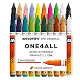 Color mate de secado rápido. Molotow One4All - Rotulador acrílico, color beige 20 unidades