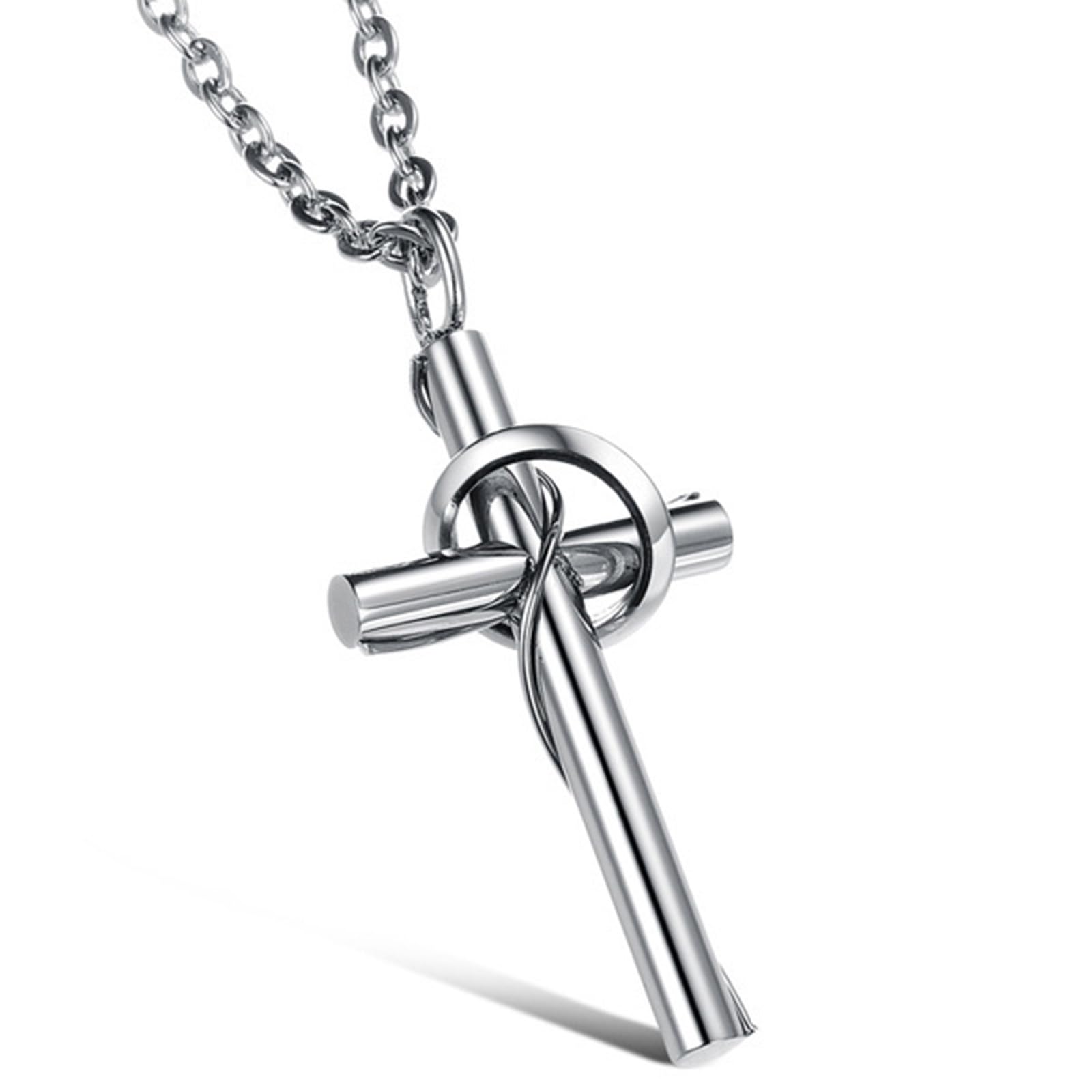 Collier pendentif croix acier inoxydable durable pour homme