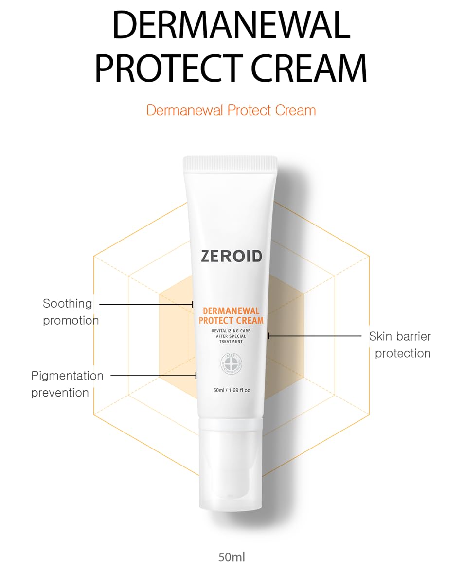 ZEROID Dermanewal Protect Cream | Korean Dermocosmetic Revitalizing Care After Special Treatment (50 ml) - Image 2