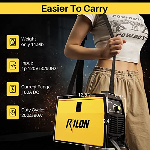 Troozy × Rilon MIG Welder 135E, Flux Core Welder Machine, 110V IGBT Inverter with Inner Wire Feeder, Portable Gasless Welding kit 100A DC, Yellow, Small by TROOZY - Image 5