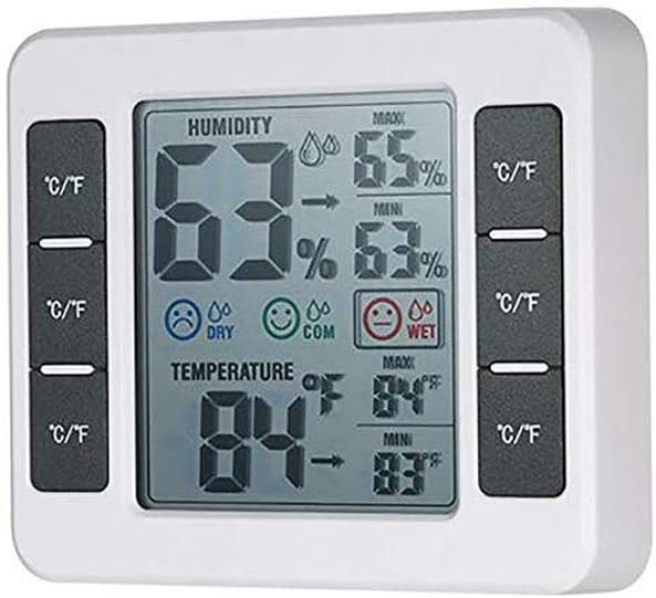 Digital Bathroom Shower Wall Clock, Waterproof Spray, Large Display of Thermo-Hygrometer